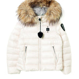 Blauer Kids Giubbino Bianco con Pelliccia per Bambine