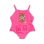 Moschino Kids Costume Monokini Fucsia Teddy Bear per Neonate (fronte)