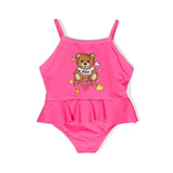 Moschino Kids Costume Monokini Fucsia Teddy Bear per Neonate (fronte)