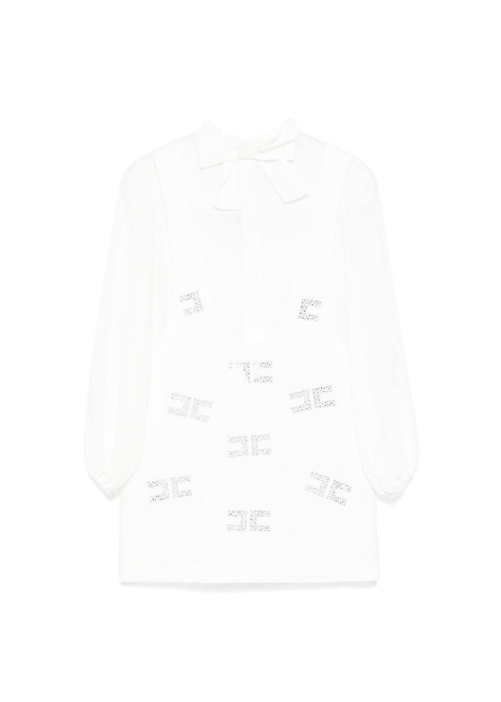 Elisabetta Franchi La Mia Bambina Camicia con Salopette Bianco con Strass per Bambine