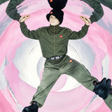 Diesel Kids Felpa con Zip e Colleto Alto con Logo a Contrasto Lato Cuore per Bambini