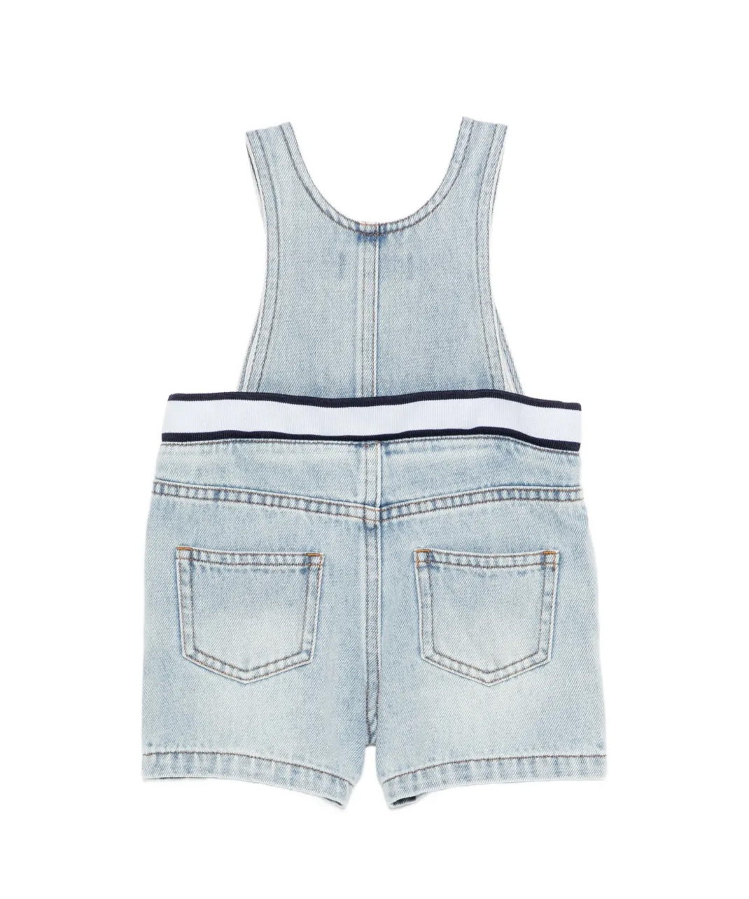 Moschino Kids Salopette in Denim con Logo Teddy Bear per Neonate
