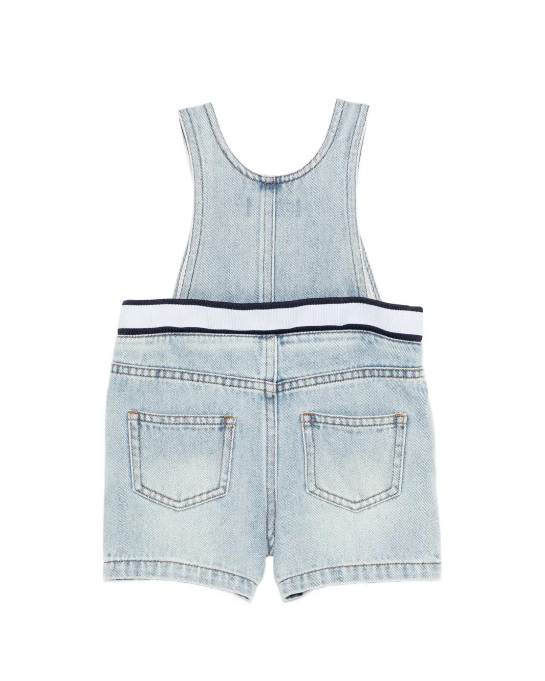 Moschino Kids Salopette in Denim con Logo Teddy Bear per Neonate