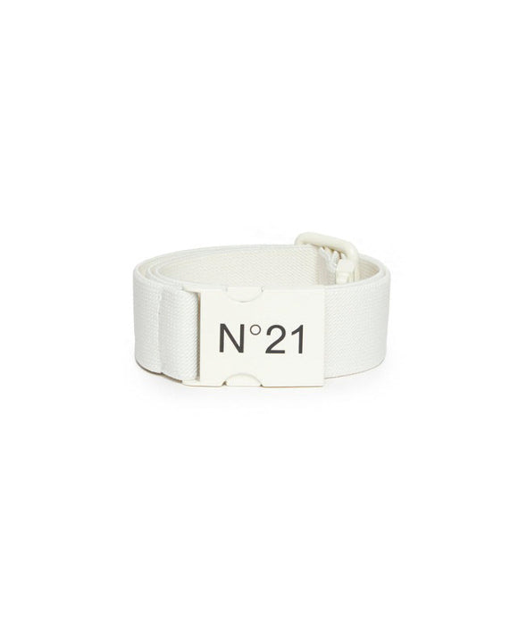 N°21 Kids Cintura in Nastro con Logo Bianca