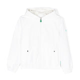 Save The Duck Kids Giubbino Bianco con Cappuccio con Patch Logo