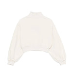 Elisabetta Franchi La Mia Bambina Felpa Panna Crop con Stampa per Bambine