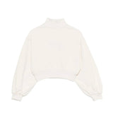 Elisabetta Franchi La Mia Bambina Felpa Panna Crop con Stampa per Bambine