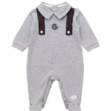 Gabriella Gucci Kids Tutina Felpa Grigio Melange per Neonati