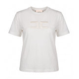 Elisabetta Franchi La Mia Bambina T-Shirt Avorio con Logo per Bambine