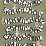 Moschino Kids T-shirt Verde Oliva con Logo e Teddy Bear per Bambini