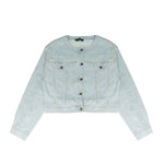 Patrizia Pepe Kids Giubbino in Denim con Strass per Bambine