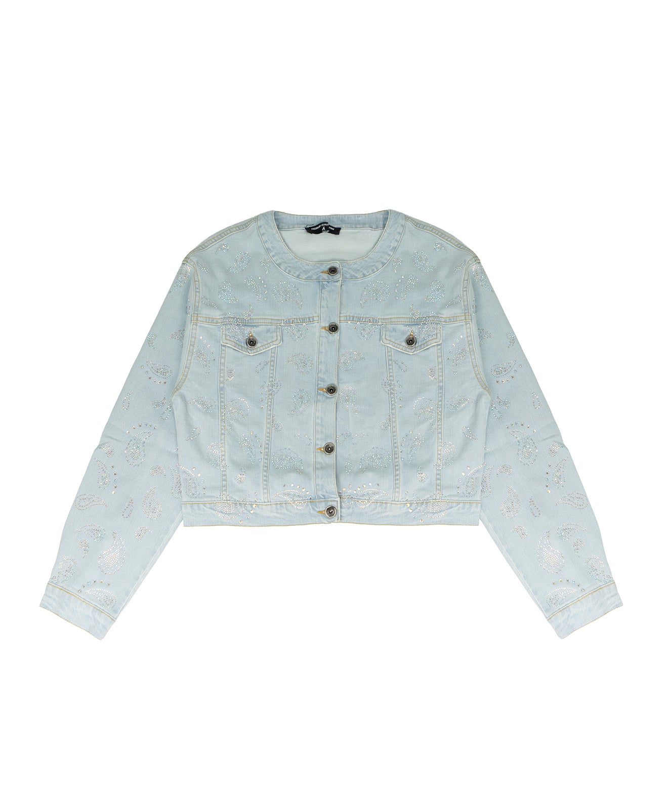 Patrizia Pepe Kids Giubbino in Denim con Strass per Bambine