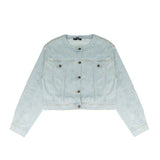 Patrizia Pepe Kids Giubbino in Denim con Strass per Bambine