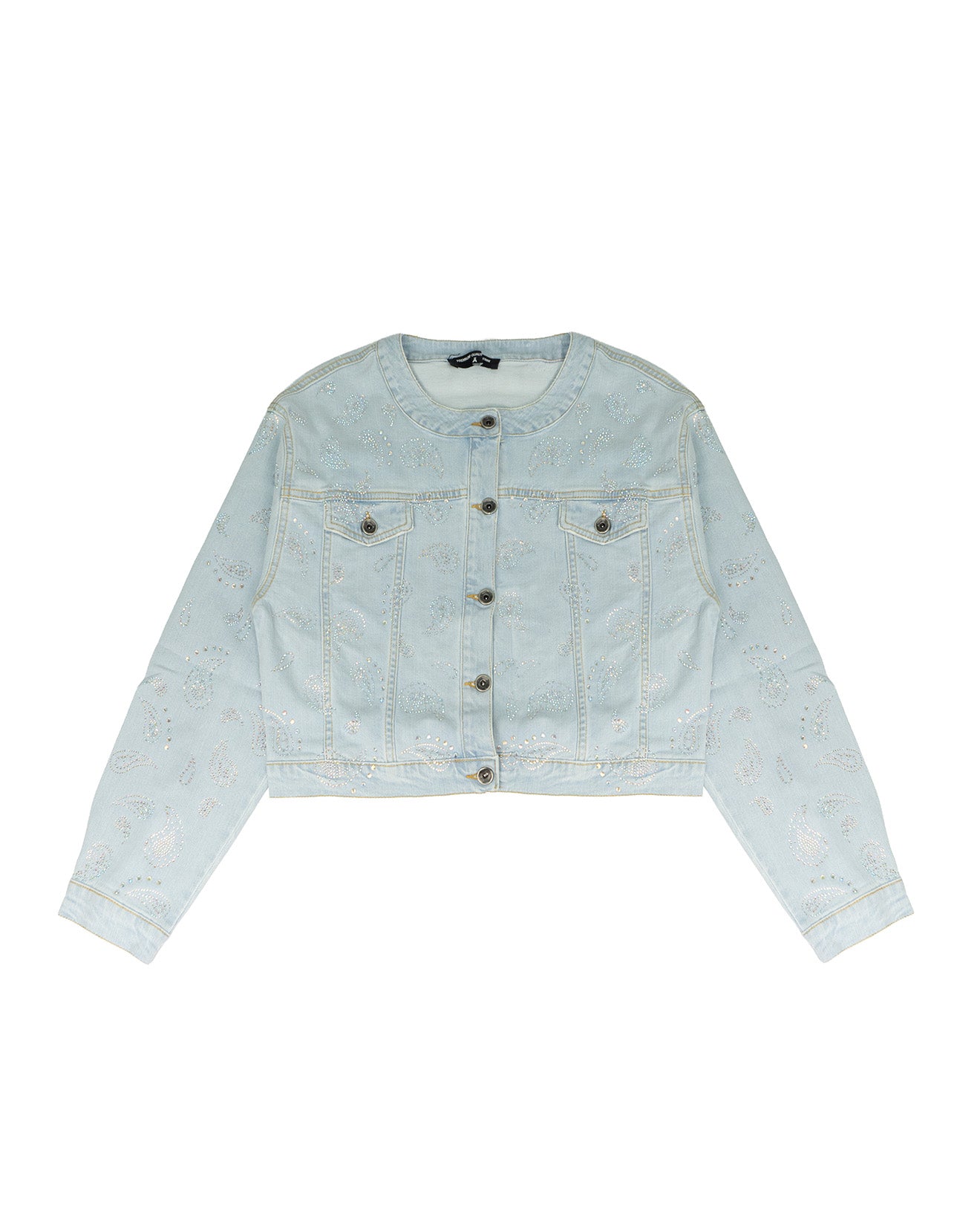 Patrizia Pepe Kids Giubbino in Denim con Strass per Bambine