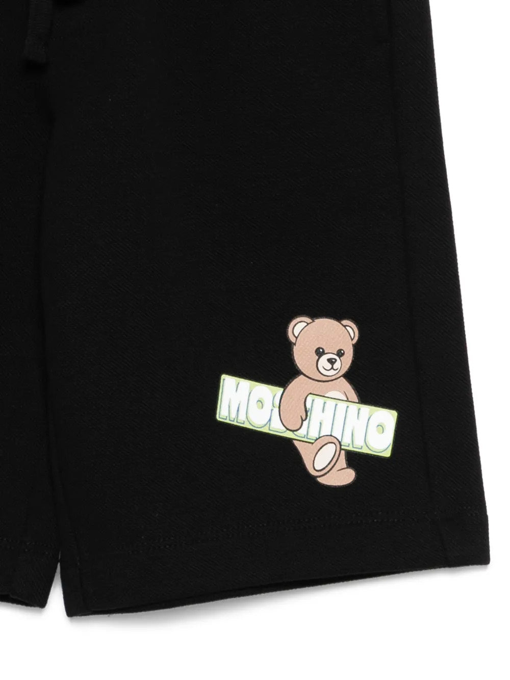 Moschino Kids Short Nero con Logo Teddy Bear per Bambini