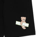 Moschino Kids Short Nero con Logo Teddy Bear per Bambini