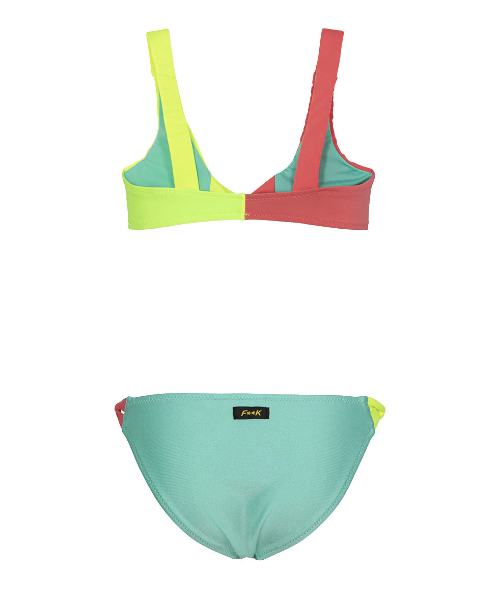 F**K Kids Costume Verde Acqua e Rosso per Bambine