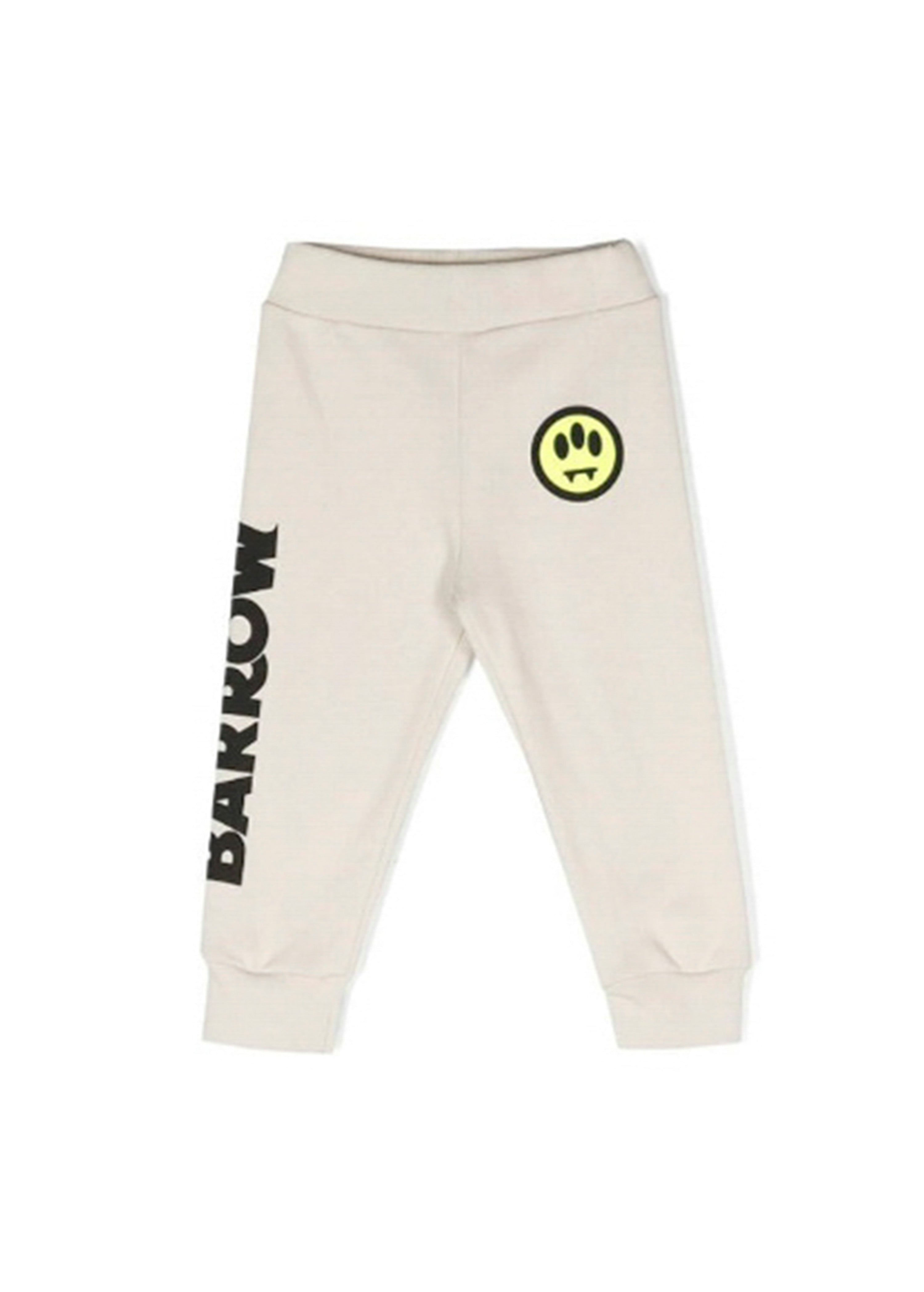 Barrow Kids Pantaloni Crema in Felpa con Stampa Logo per Neonati