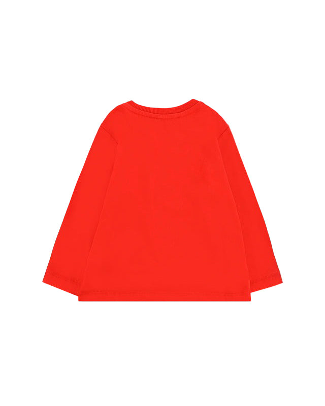 Moschino Kids T-shirt Rossa con Logo per Neonati