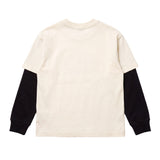 Yes London Kids T-Shirt Doppia Manica Crema e Nero per Bambini
