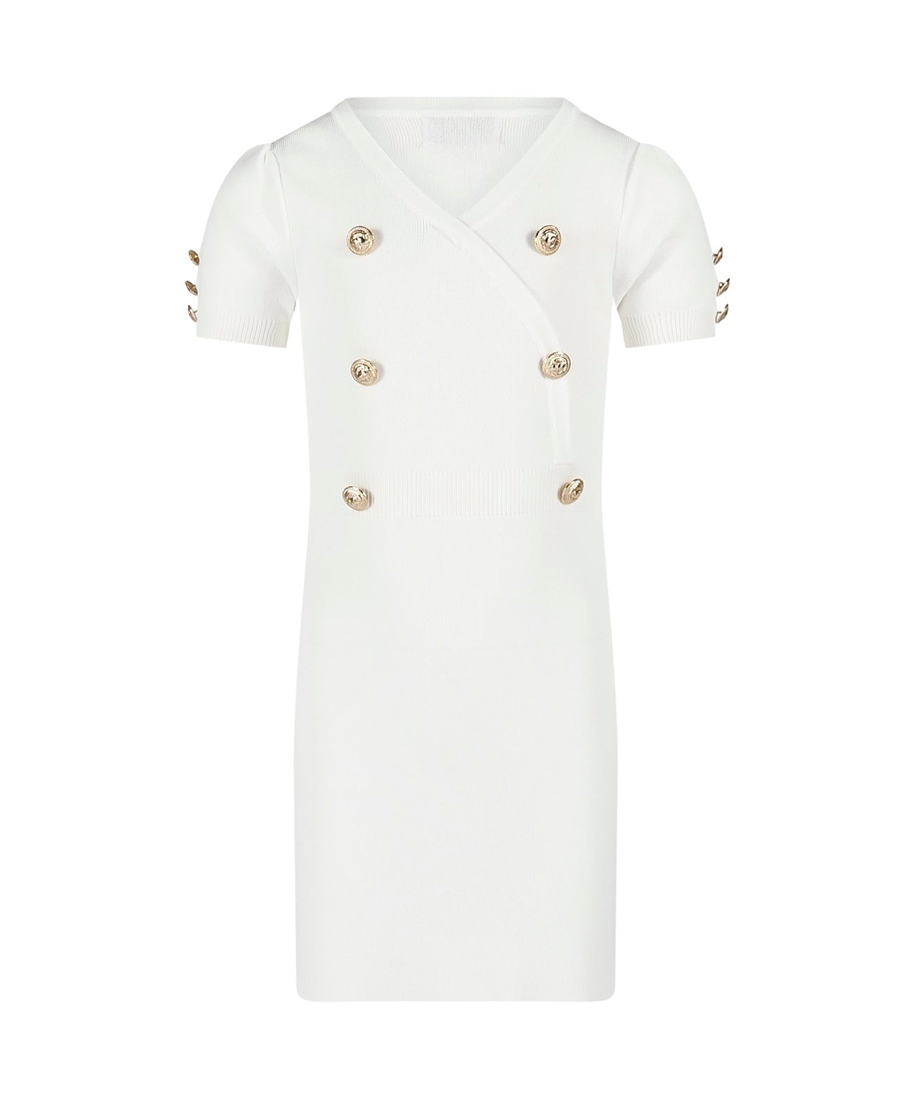 Odi Et Amo Abito Bianco a Costine per Bambine