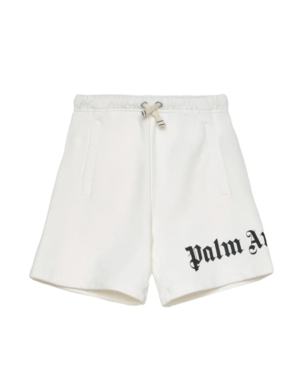 Palm Angels Kids Short Nero con Logo Bianco per Bambini
