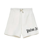 Palm Angels Kids Short Nero con Logo Bianco per Bambini