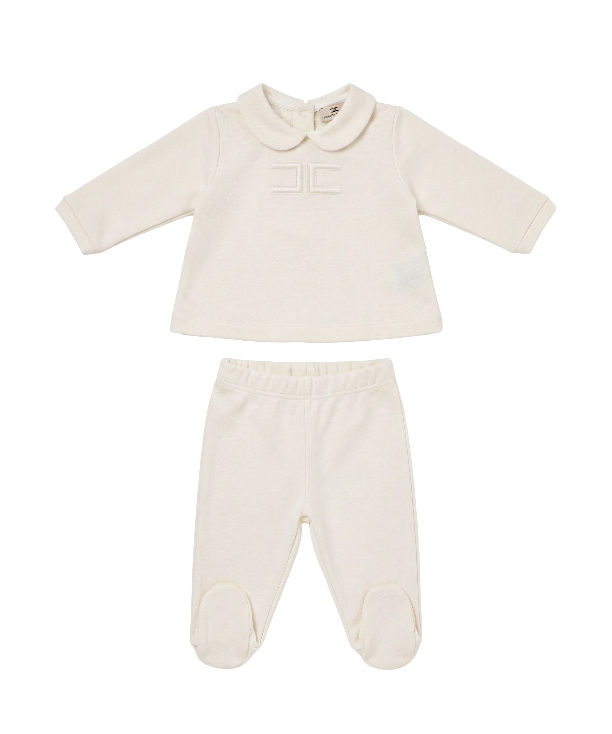 Elisabetta Franchi La Mia Bambina Completo Avorio con Ricamo Logo per Neonate