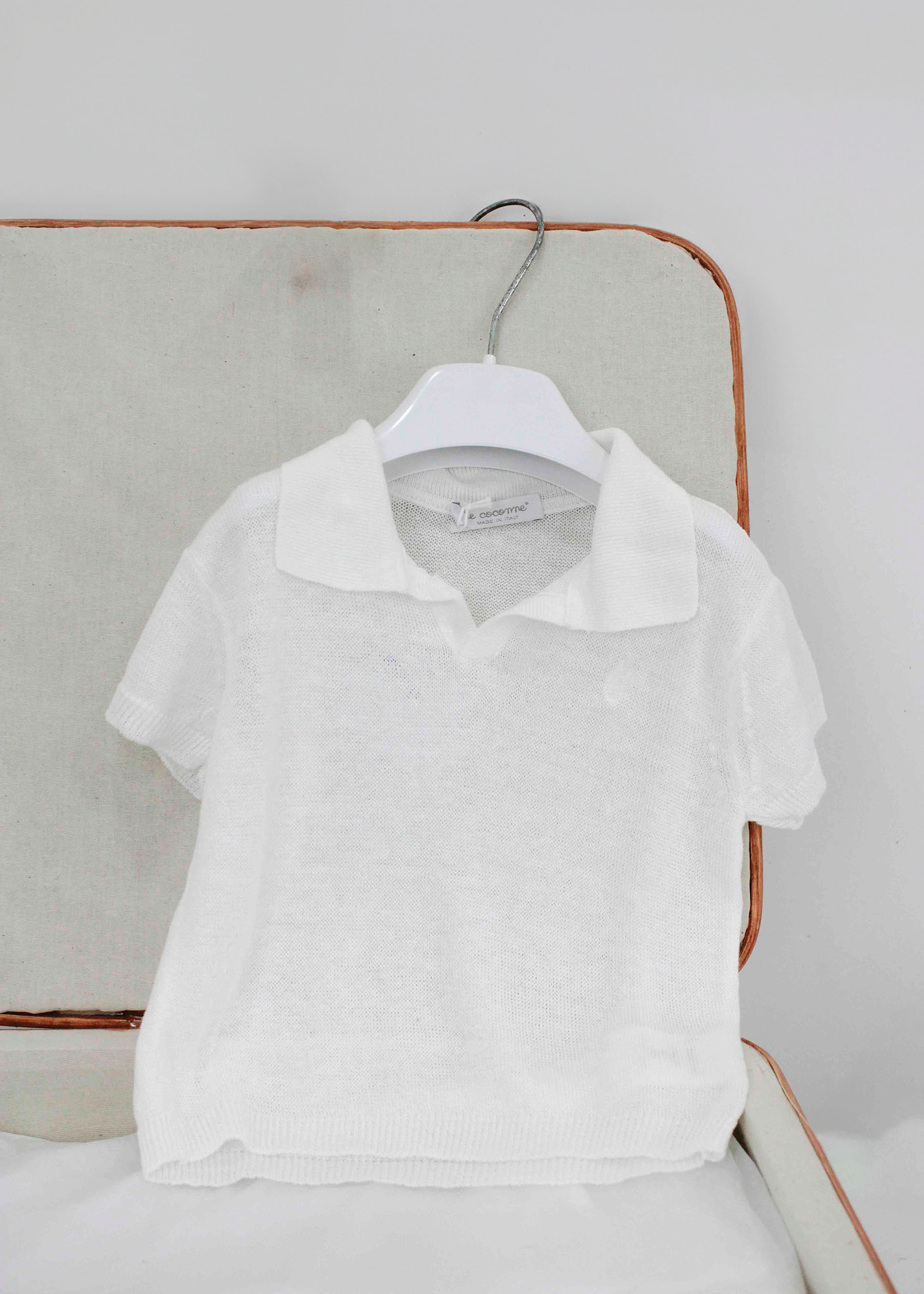Coconne Polo Cream in Thread for Newborns