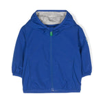 Save the Duck Kids Giubbino Blu con Cappuccio con Patch Logo per Neonati (fronte)
