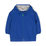 Save the Duck Kids Giubbino Blu con Cappuccio con Patch Logo per Neonati (fronte)