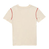 Calvin Klein Kids T-Shirt Beige con Logo Ricamato e Dettagli Rossi per Bambini