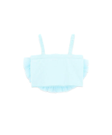 Angel's Face Top Celeste con Tulle Rosetta per Bambine