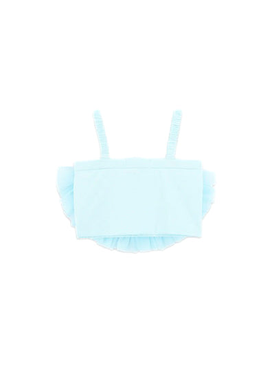 Angel's Face Top Celeste con Tulle Rosetta per Bambine