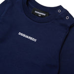 Dsquared2 Kids T-Shirt Maniche Lunghe Blu con Logo per Neonati