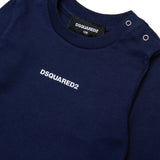 Dsquared2 Kids T-Shirt Maniche Lunghe Blu con Logo per Neonati