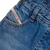 Diesel Kids Salopette in Denim con Lavaggio Medio e Logo per Neonati