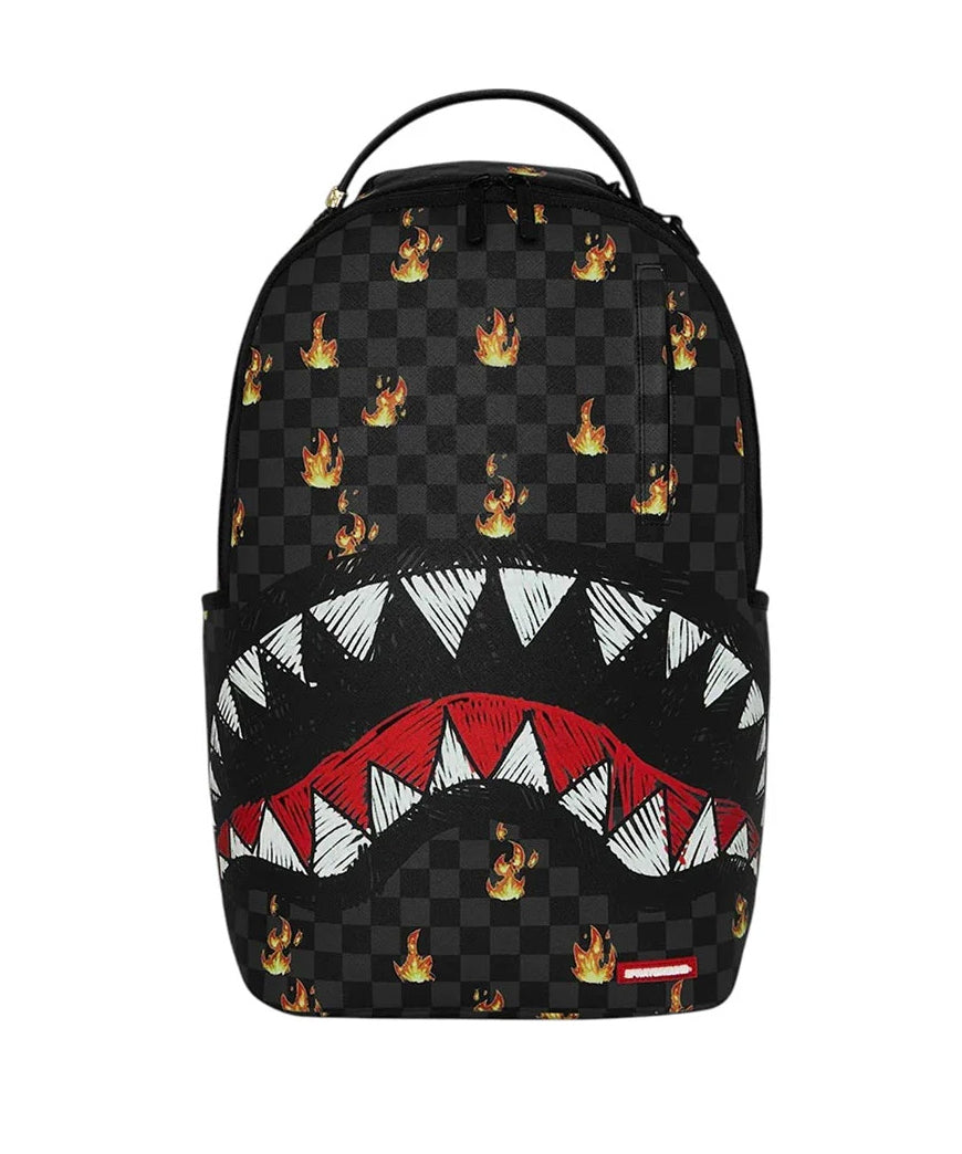 Sprayground Kids Zaino Nero Fantasia Fuoco Multicolor Unisex