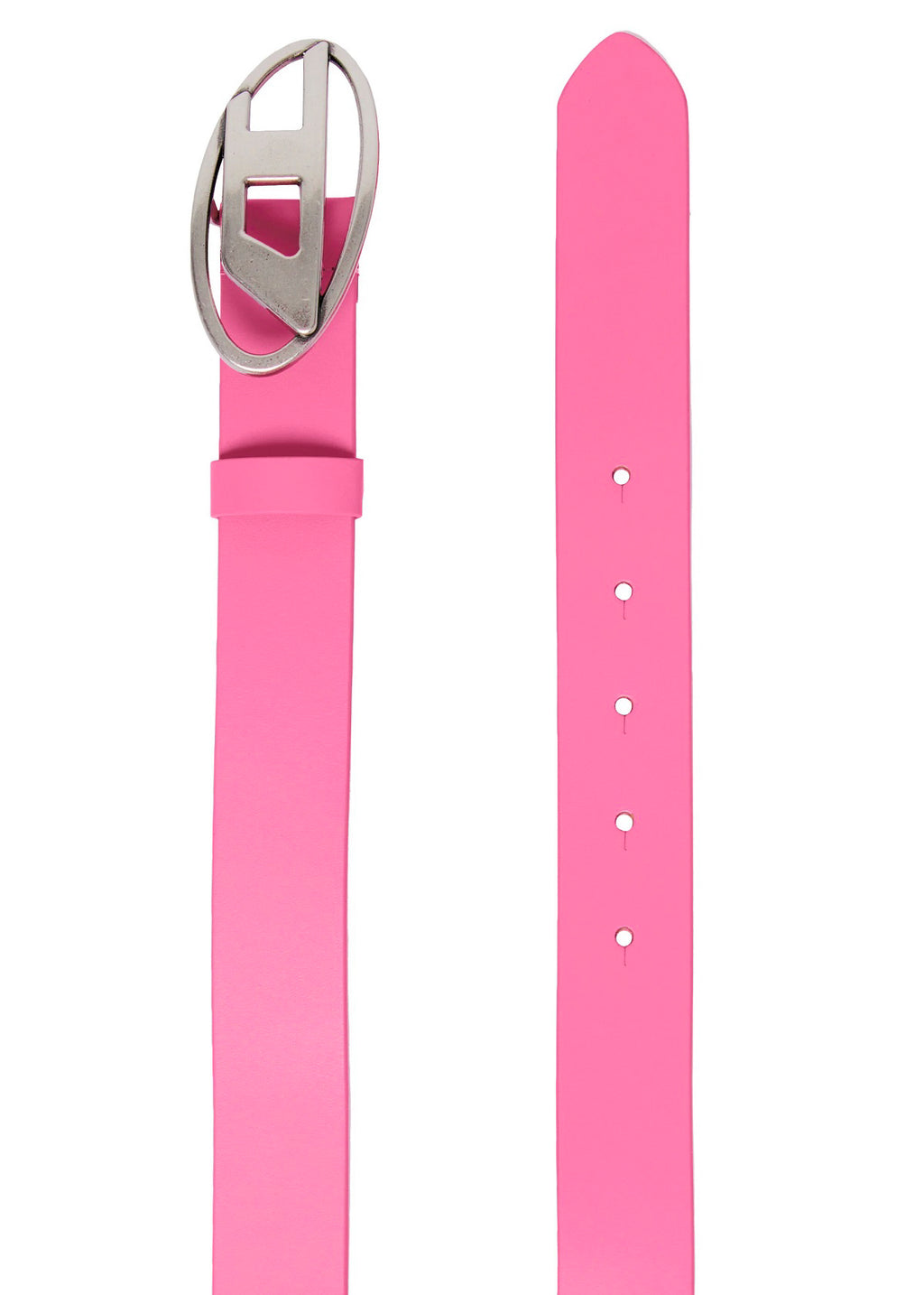 Diesel Kids Fuchsia Leather Belt with Oval D Logo