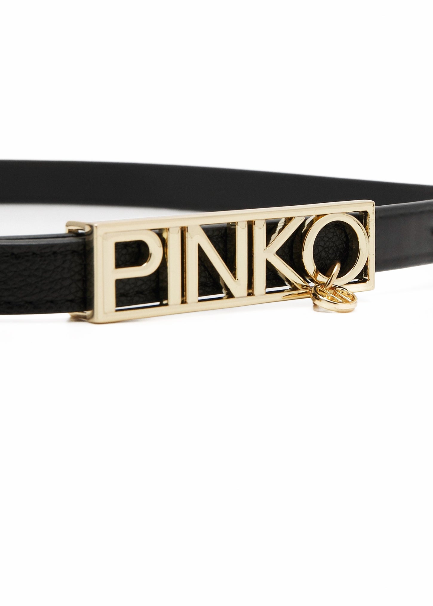 Pinko Kids Cintura Nera con Placca Logo Oro 