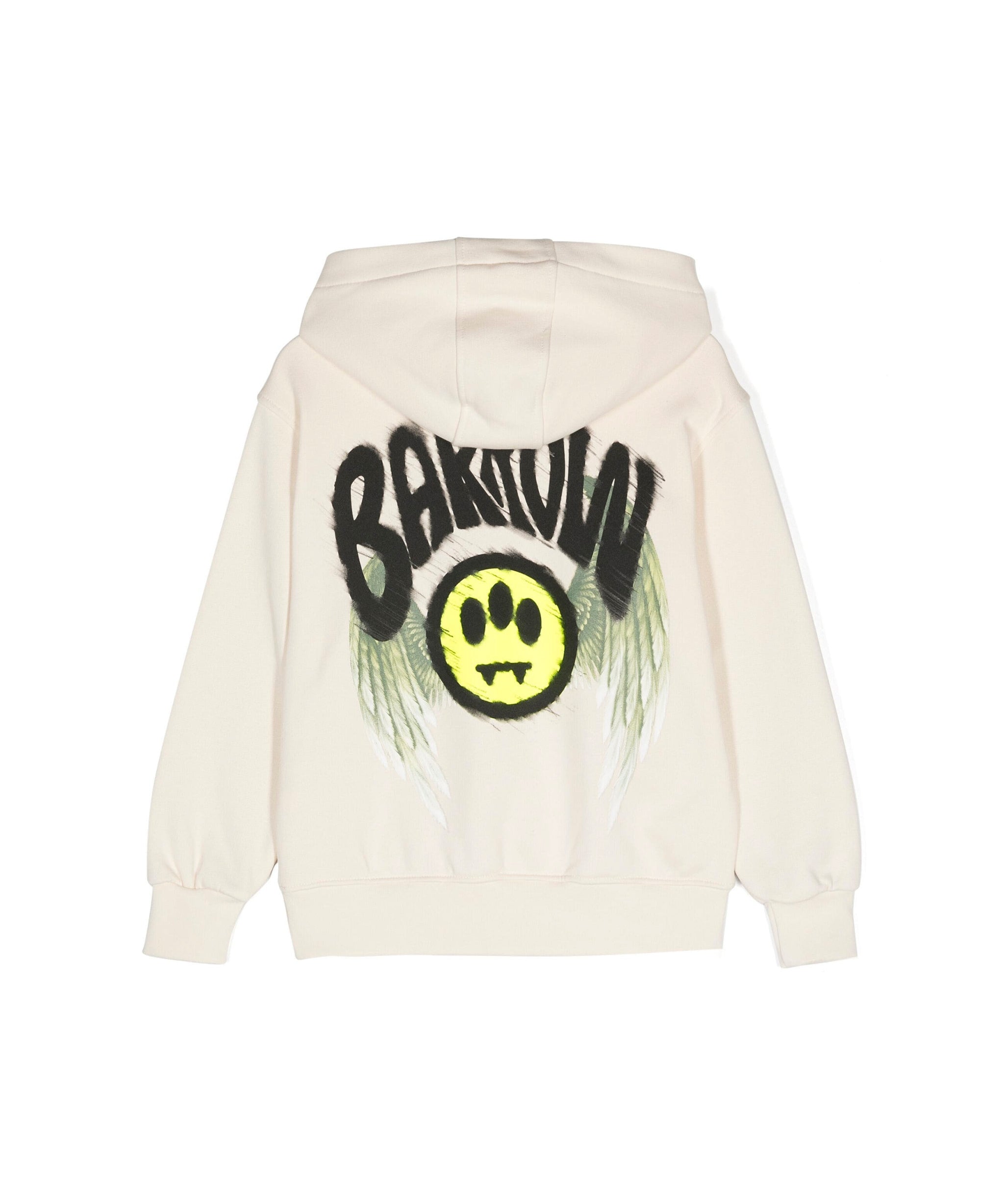 Barrow Kids Felpa Crema con Cappuccio con Stampa Logo per Bambini (retro)