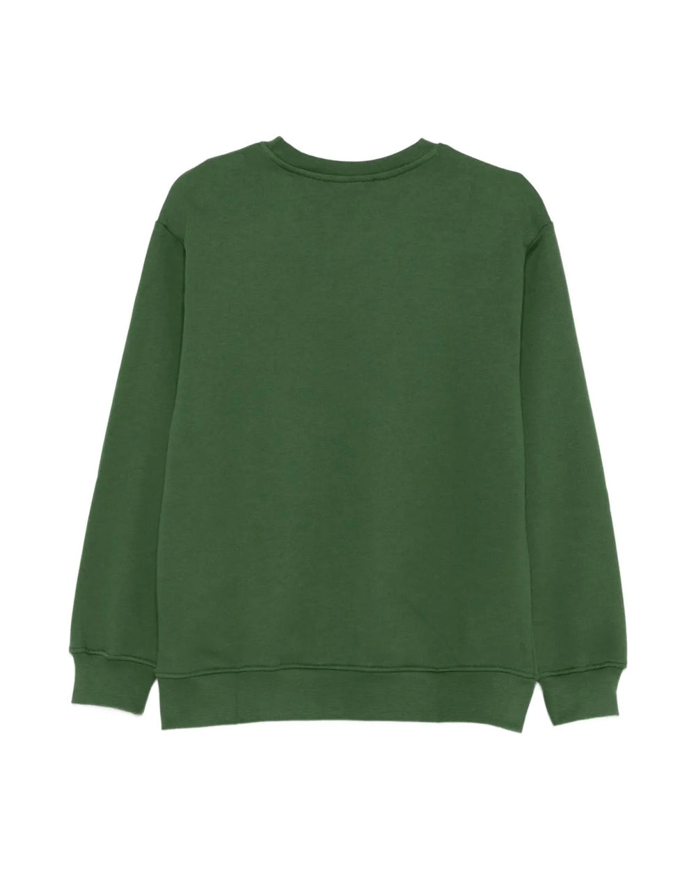 MSGM Kids Felpa Girocollo Verde con Logo per Bambini