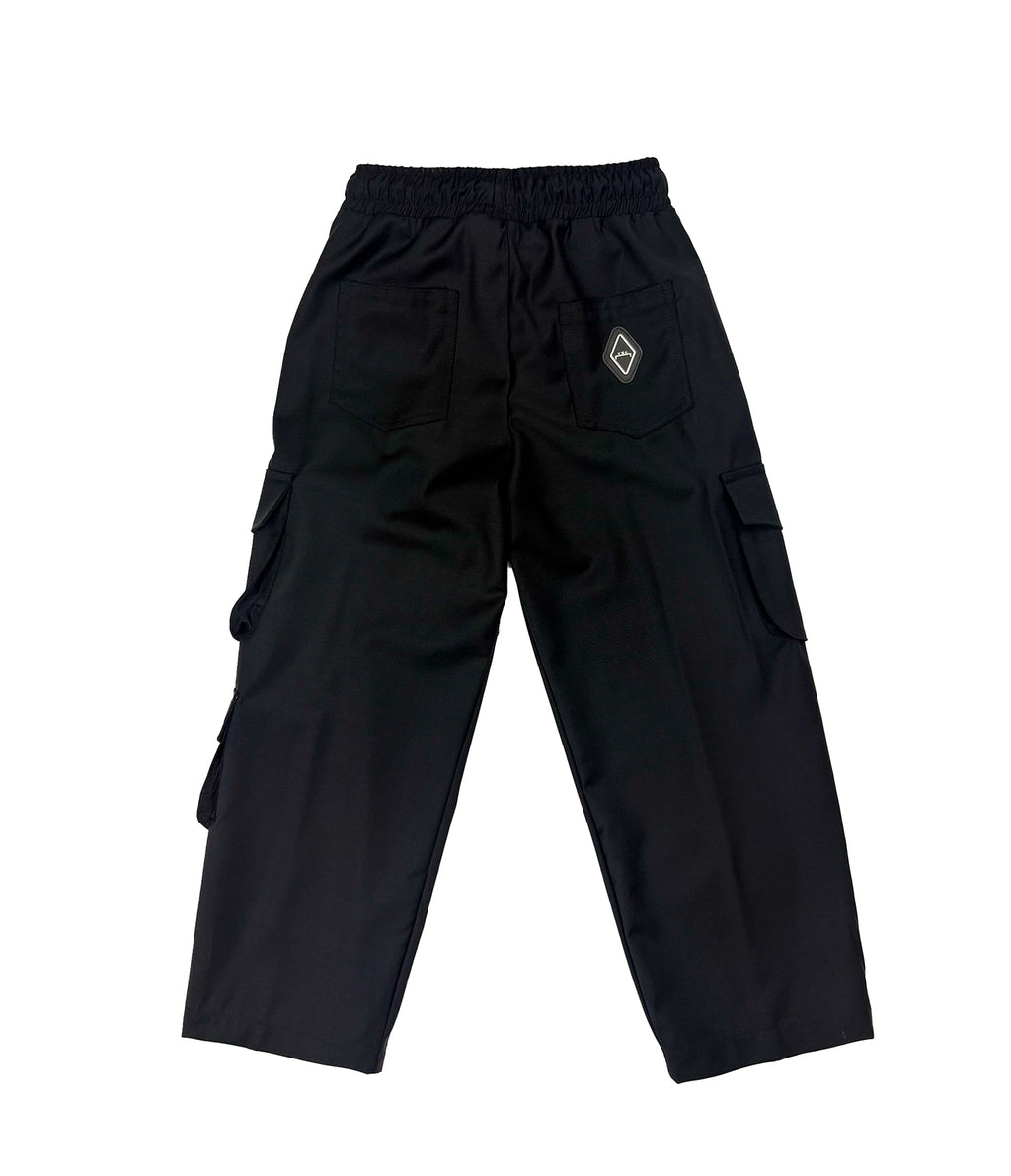 Yes London Kids Pantalone Cargo Nero per Bambini