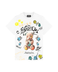 Barrow Kids t-Shirt Off-White con Stampa Logo All-Over Unisex
