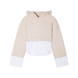 Patrizia Pepe Kids Felpa Beige con Cappuccio per Bambine