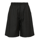 John Richmond Kids Bermuda Nero Gessato con Logo per Bambini