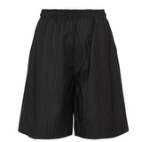 John Richmond Kids Bermuda Nero Gessato con Logo per Bambini