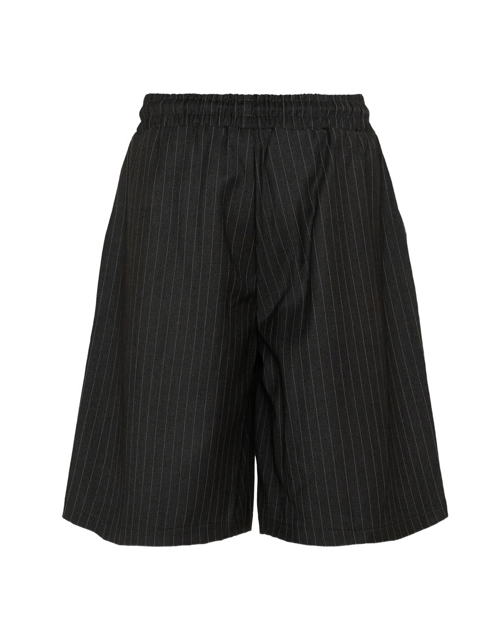John Richmond Kids Bermuda Nero Gessato con Logo per Bambini