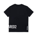 Dsquared2 Kids T-shirt Nera con Applicazione Leaf Strass per Bambine (retro)