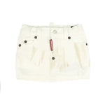 Dsquared2 Kids Gonna in Denim Bianco con Stampa sul Retro per Neonate